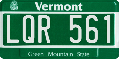 VT license plate LQR561