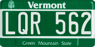 VT license plate LQR562