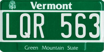 VT license plate LQR563