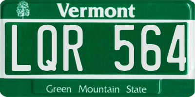 VT license plate LQR564