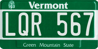 VT license plate LQR567