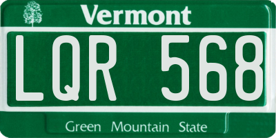 VT license plate LQR568