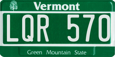 VT license plate LQR570