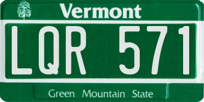 VT license plate LQR571