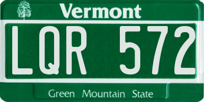 VT license plate LQR572