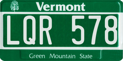 VT license plate LQR578