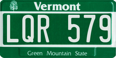 VT license plate LQR579