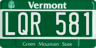 VT license plate LQR581