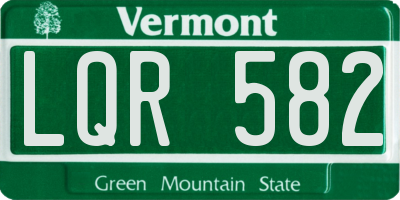 VT license plate LQR582