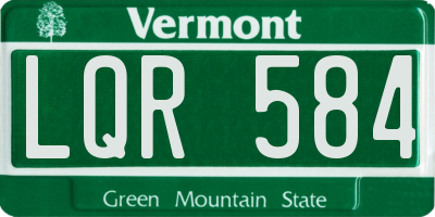 VT license plate LQR584