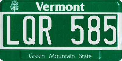 VT license plate LQR585