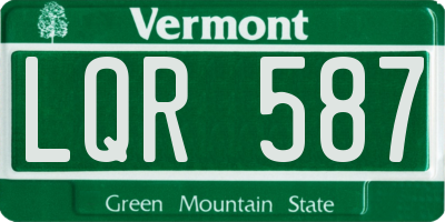 VT license plate LQR587
