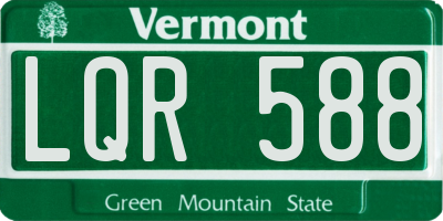 VT license plate LQR588