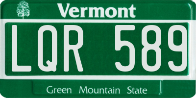 VT license plate LQR589