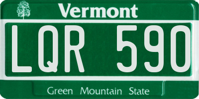 VT license plate LQR590