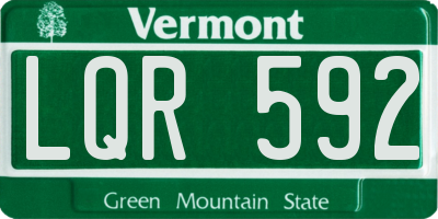 VT license plate LQR592