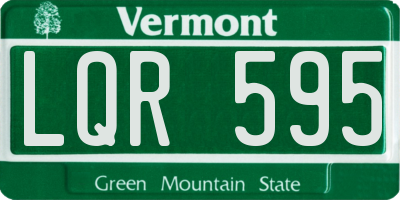 VT license plate LQR595
