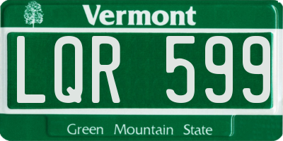 VT license plate LQR599