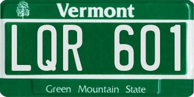 VT license plate LQR601
