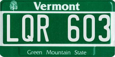 VT license plate LQR603