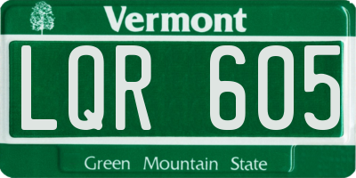 VT license plate LQR605