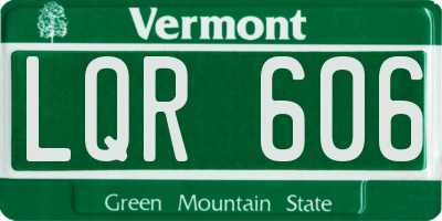 VT license plate LQR606