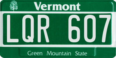 VT license plate LQR607