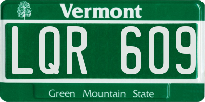 VT license plate LQR609
