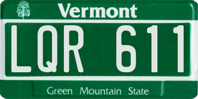 VT license plate LQR611