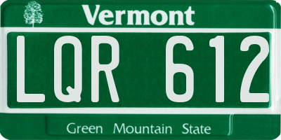 VT license plate LQR612