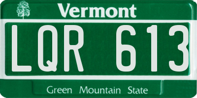 VT license plate LQR613