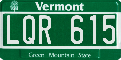 VT license plate LQR615