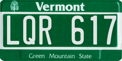 VT license plate LQR617