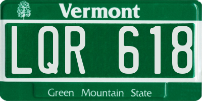 VT license plate LQR618