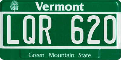 VT license plate LQR620