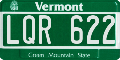 VT license plate LQR622