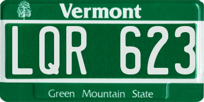 VT license plate LQR623
