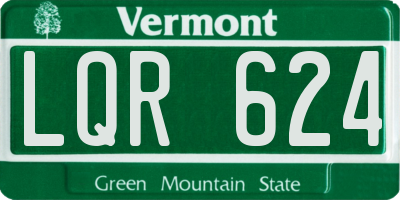 VT license plate LQR624