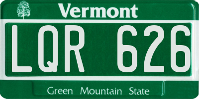 VT license plate LQR626