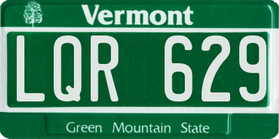 VT license plate LQR629