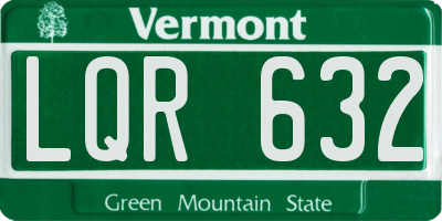 VT license plate LQR632
