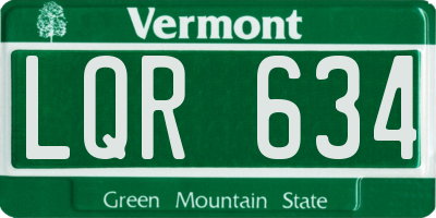 VT license plate LQR634