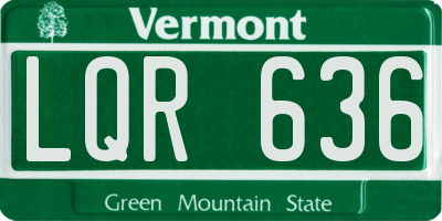VT license plate LQR636