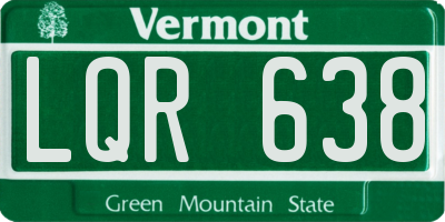VT license plate LQR638