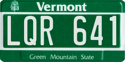 VT license plate LQR641