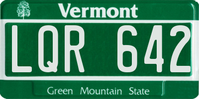 VT license plate LQR642