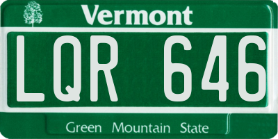VT license plate LQR646