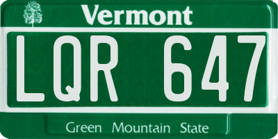 VT license plate LQR647