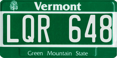VT license plate LQR648