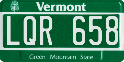VT license plate LQR658